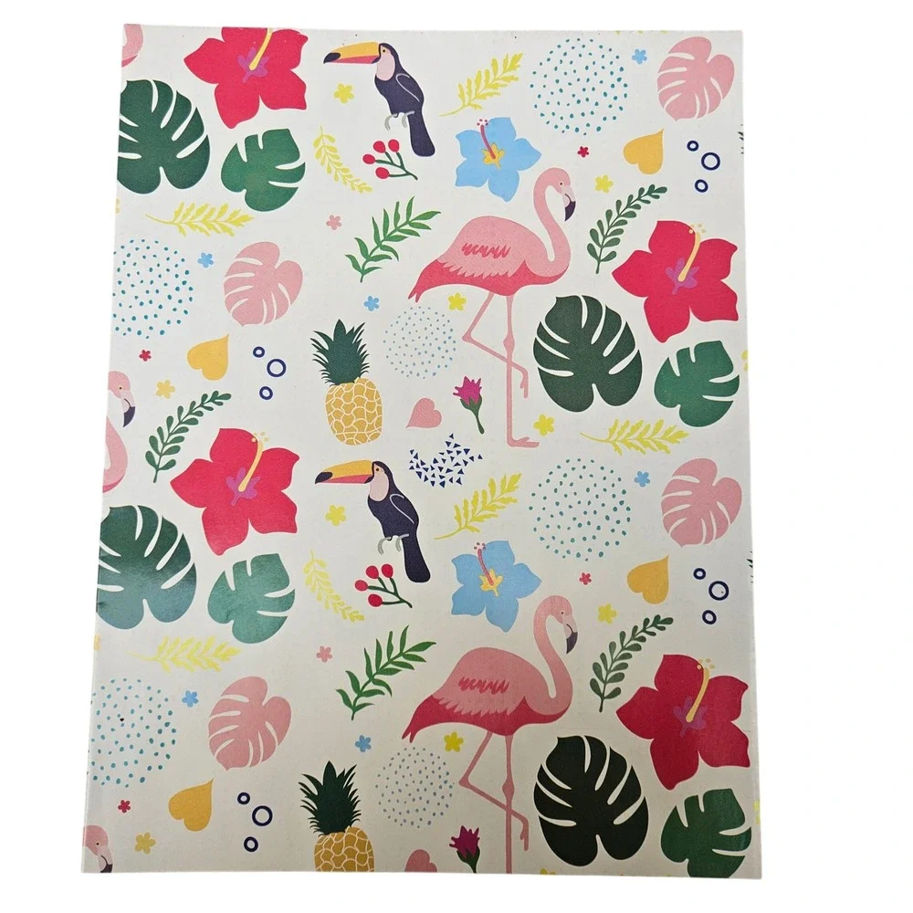 Lot 6 Folded Gift Wrapping Paper Sheets Donut Beach Cupcake Tropical‎ Prints